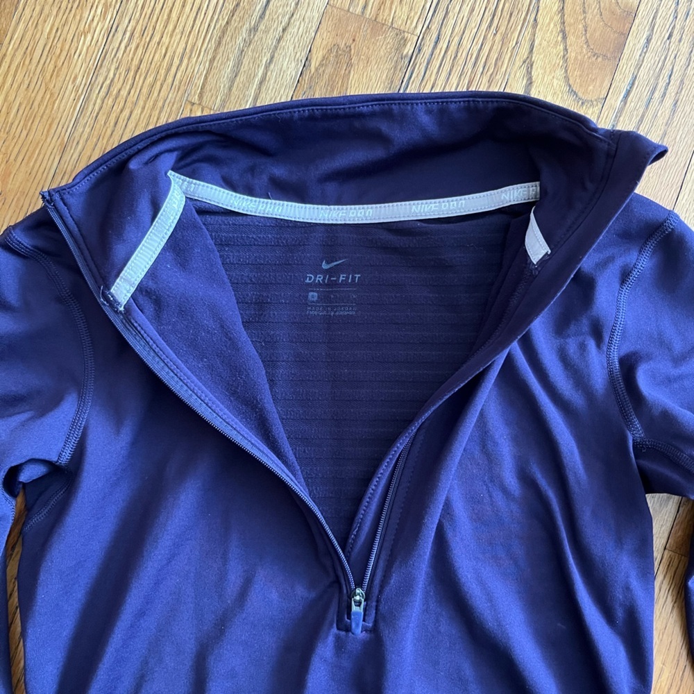 Nike Women's Dark Purple Quarter-Zip Tech Top - Picture 3 of 3